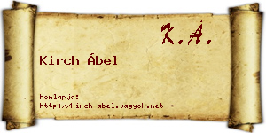 Kirch Ábel névjegykártya